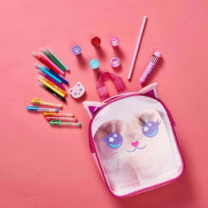 Smiggle - Sweet Red Cat Crayon Backpack Set for Little Ones