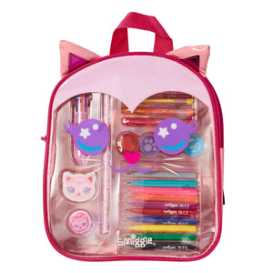 Smiggle - Sweet Red Cat Crayon Backpack Set for Little Ones