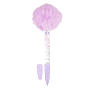Smiggle - Scented Pompom Ballpoint Pen with Glittery Stones