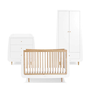 SnuzKot Skandi 3 Piece Nursery Furniture Set - Natural-Nursery Sets-Natural-No Mattress | Natural Baby Shower