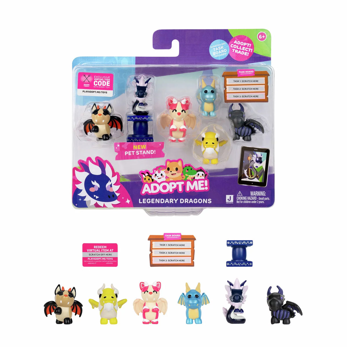 Squishmallows - Adopt Me! 6 Legendary Dragon Toy Figures