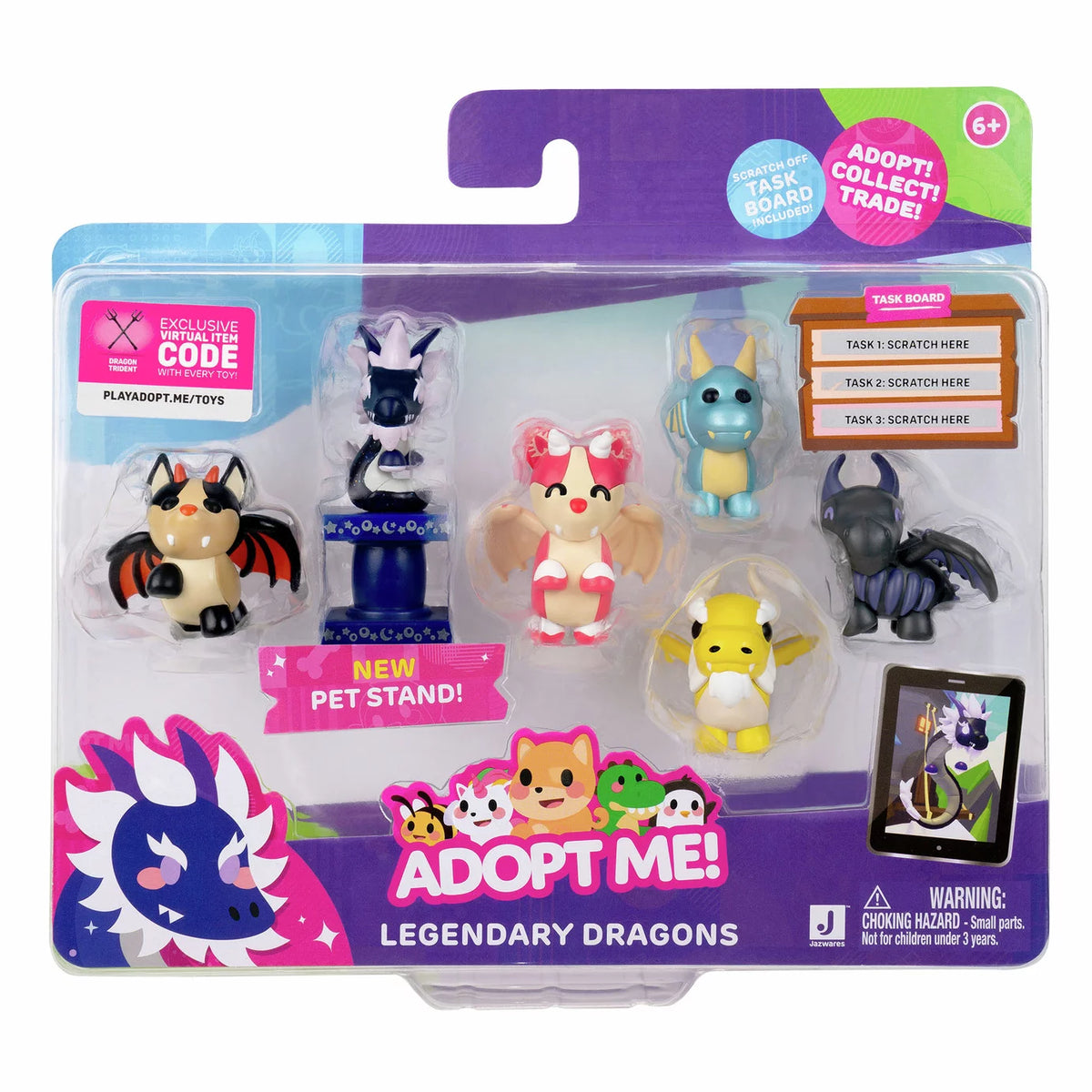 Squishmallows - Adopt Me! 6 Legendary Dragon Toy Figures