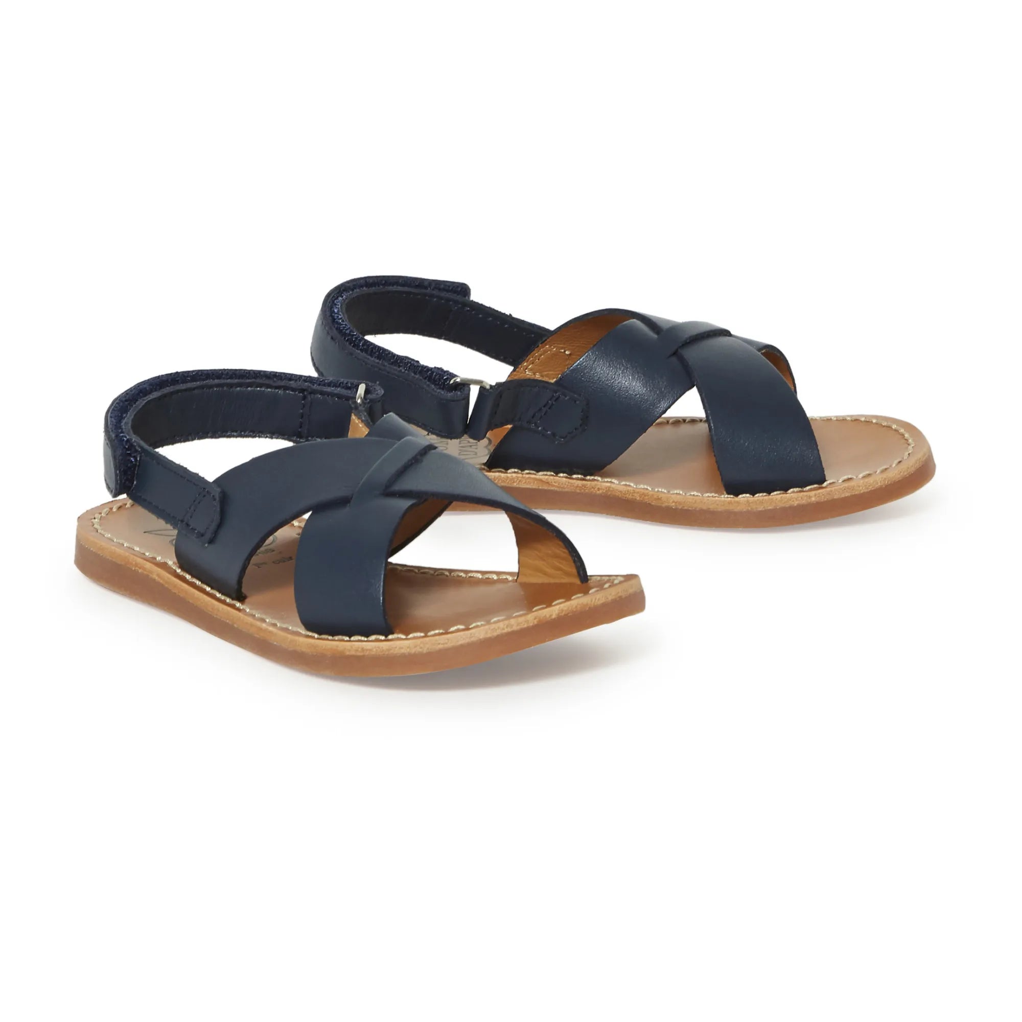 Pom d'Api - Stitch Cross Beach Sandals | Navy Blue