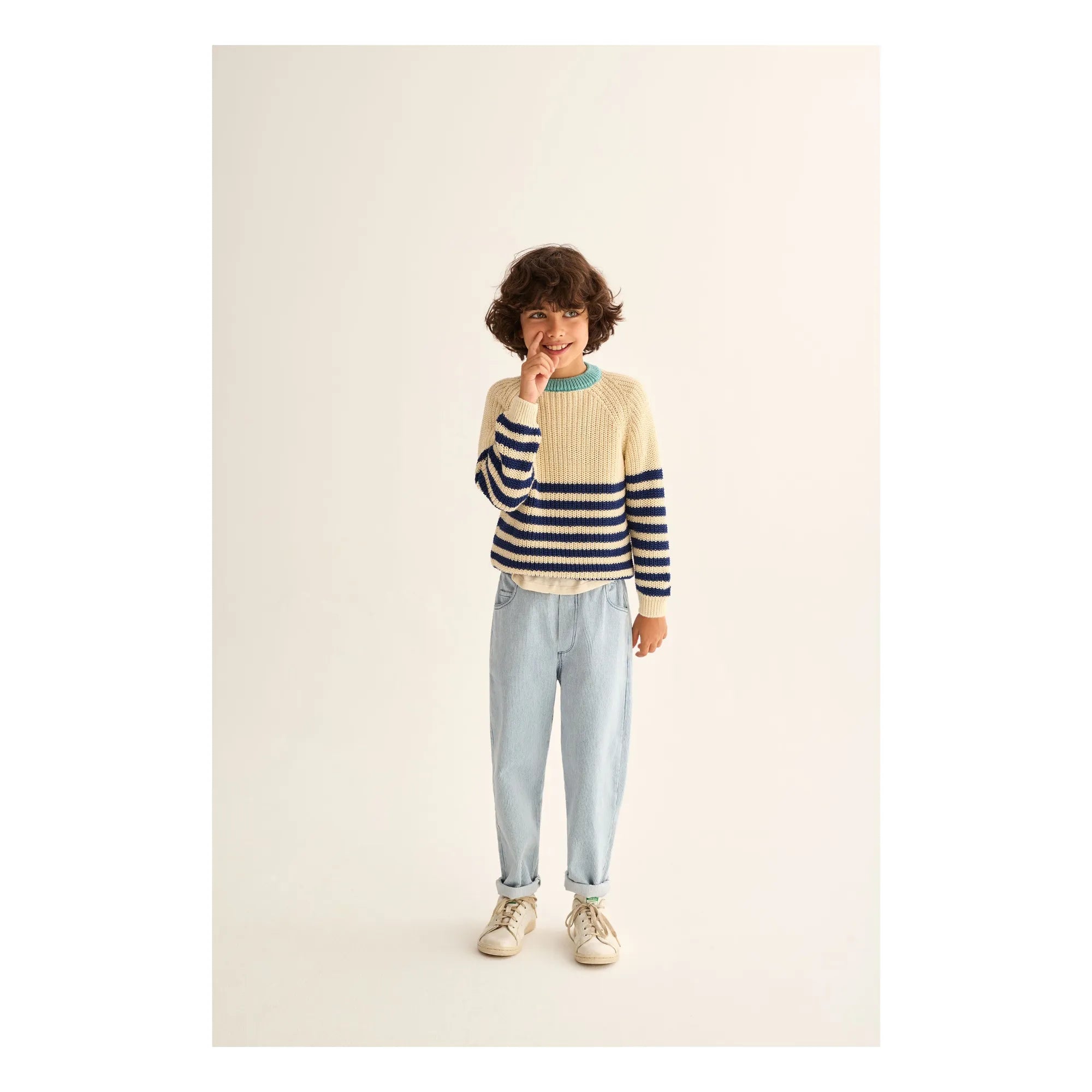 Cozmo - Striped Reed Sweater | Ecru