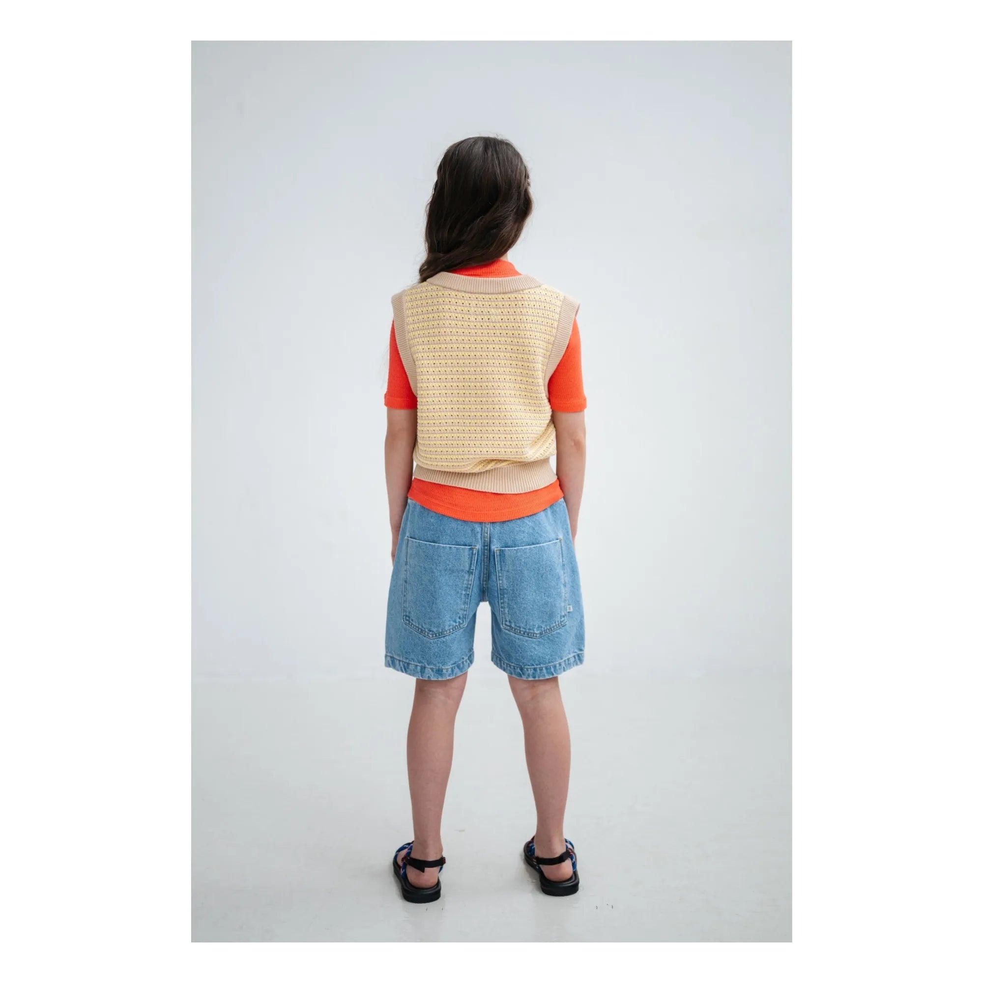 Repose AMS - Striped Sleeveless Knit Sweater | Light Yellow