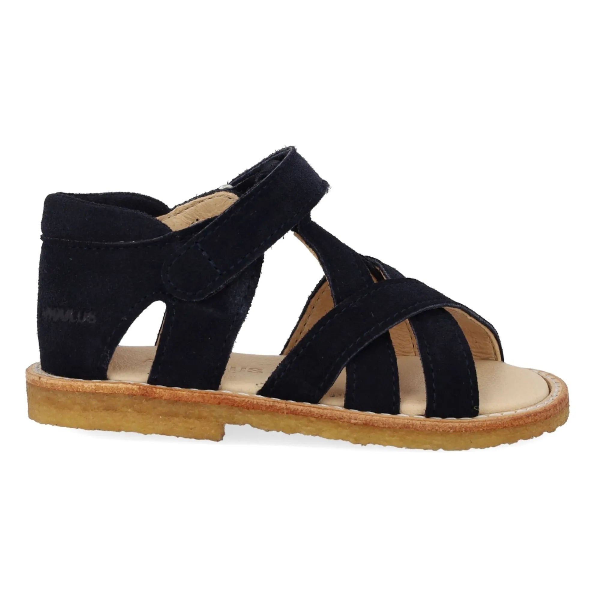 Angulus - Suede Cross-Strap Sandals | Navy Blue