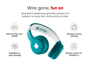 Tonies - Toniebox 2 Bluetooth Tropical Turquoise Foldable Kids Headphones
