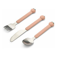 Liewood - Tove Stainless Steel Fork and Knife Set - 3-Piece Set | Peach/Light Tuscany Multi-Color