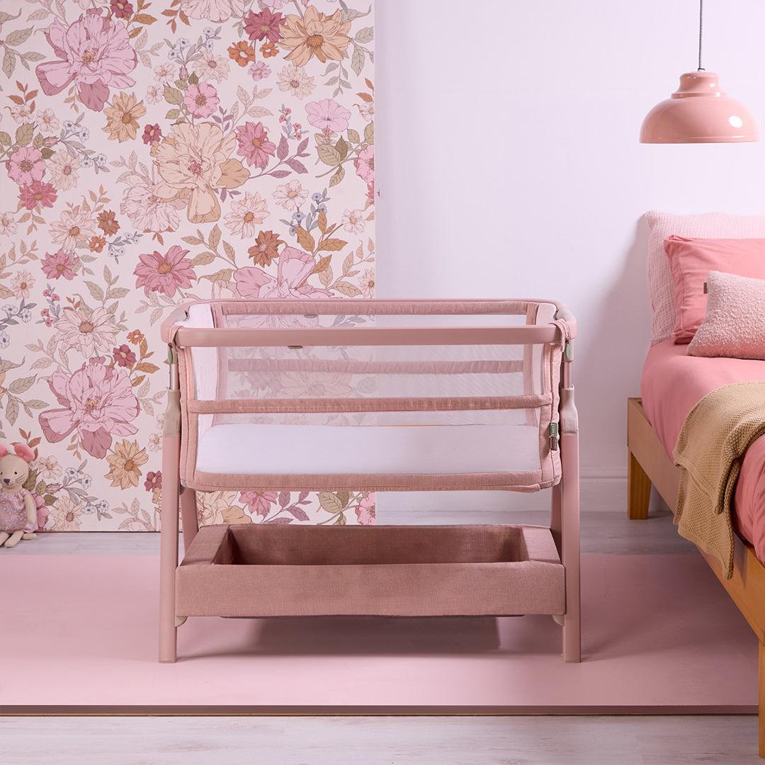Tutti Bambini Cozee Zen Bedside Crib - Blush-Cribs-Blush- | Natural Baby Shower