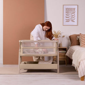 Tutti Bambini Cozee Zen Bedside Crib - Sand-Cribs-Sand- | Natural Baby Shower