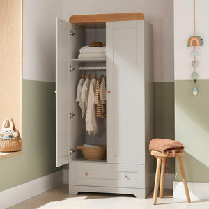 Tutti Bambini Rio Wardrobe - Dove Grey/Honey Oak-Wardrobes-Dove Grey/Honey Oak- | Natural Baby Shower