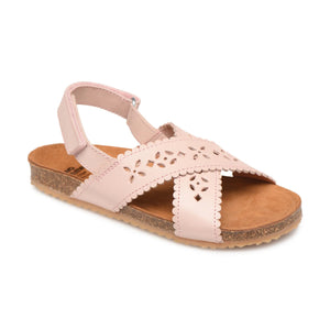 Pèpè - Two Con Me - Perforated Cross-Strap Sandals | Powder Pink
