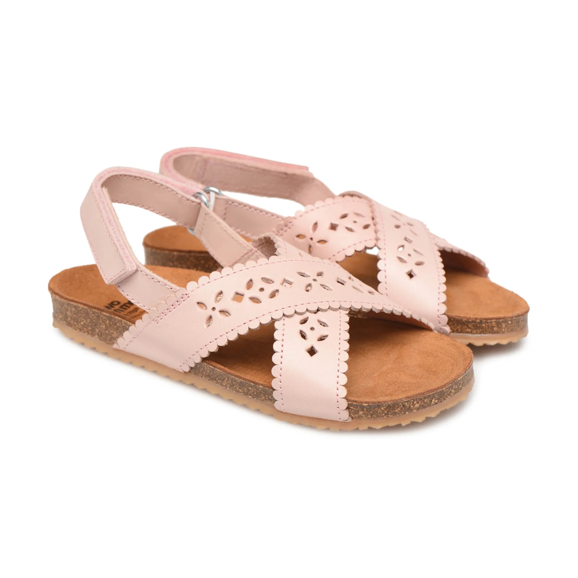 Pèpè - Two Con Me - Perforated Cross-Strap Sandals | Powder Pink