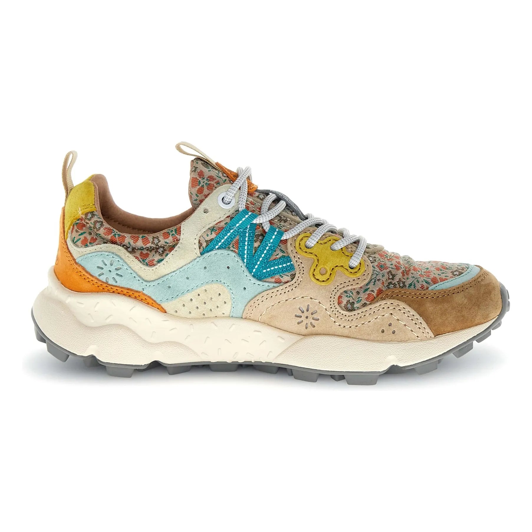 Flower Mountain - Yamano 3 Flowers Suede and Nylon Sneakers | Camel
