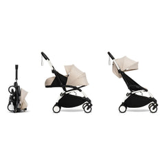 Stokke® - YOYO³ Bonpoint Full Baby Stroller 0+ and 6+ White Frame | Beige