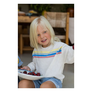 1+ in the family - Santanyi Striped Towel Sweatshirt | White