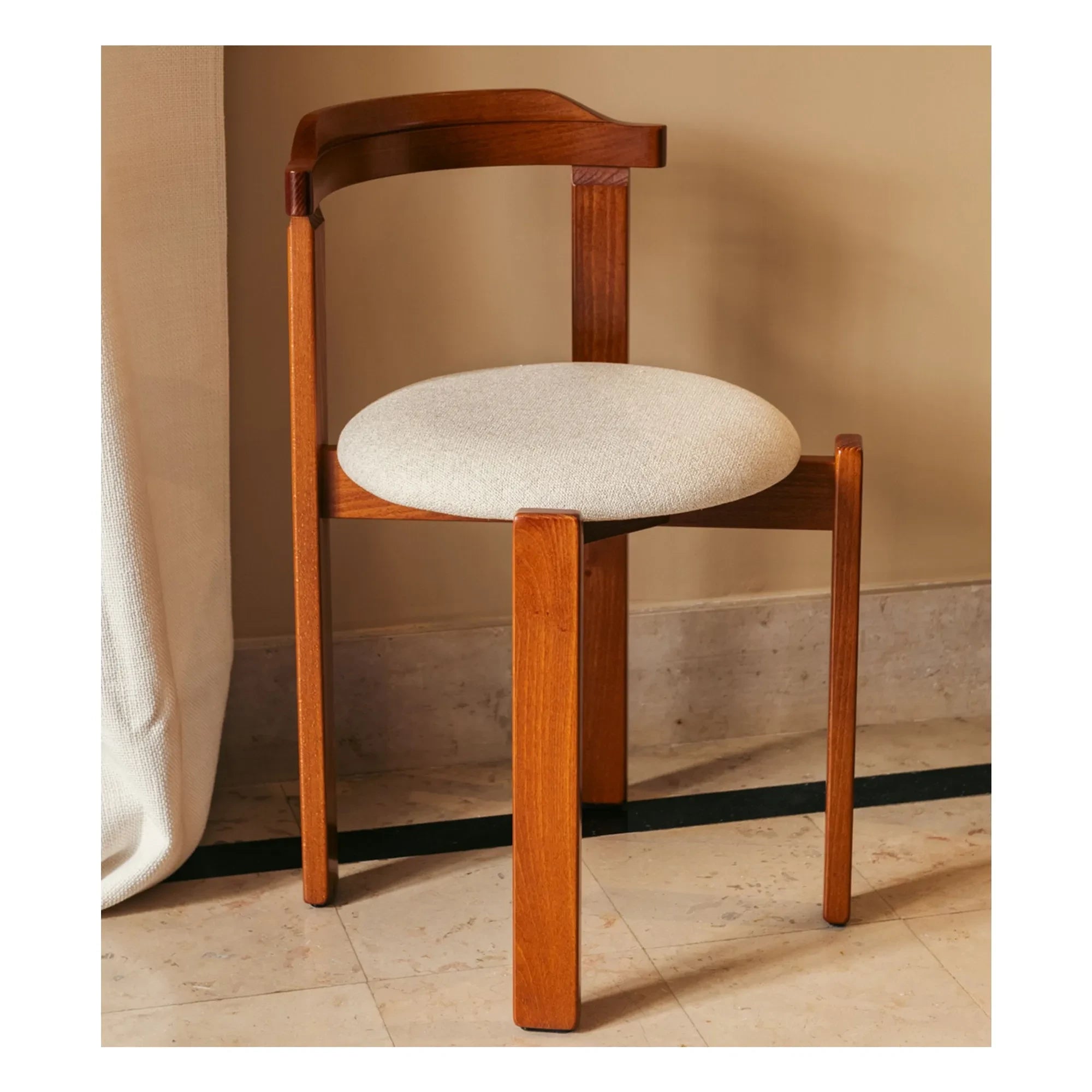 The Socialite Family - Laura chair, upholstered in beech wood and woven fabric | Beige