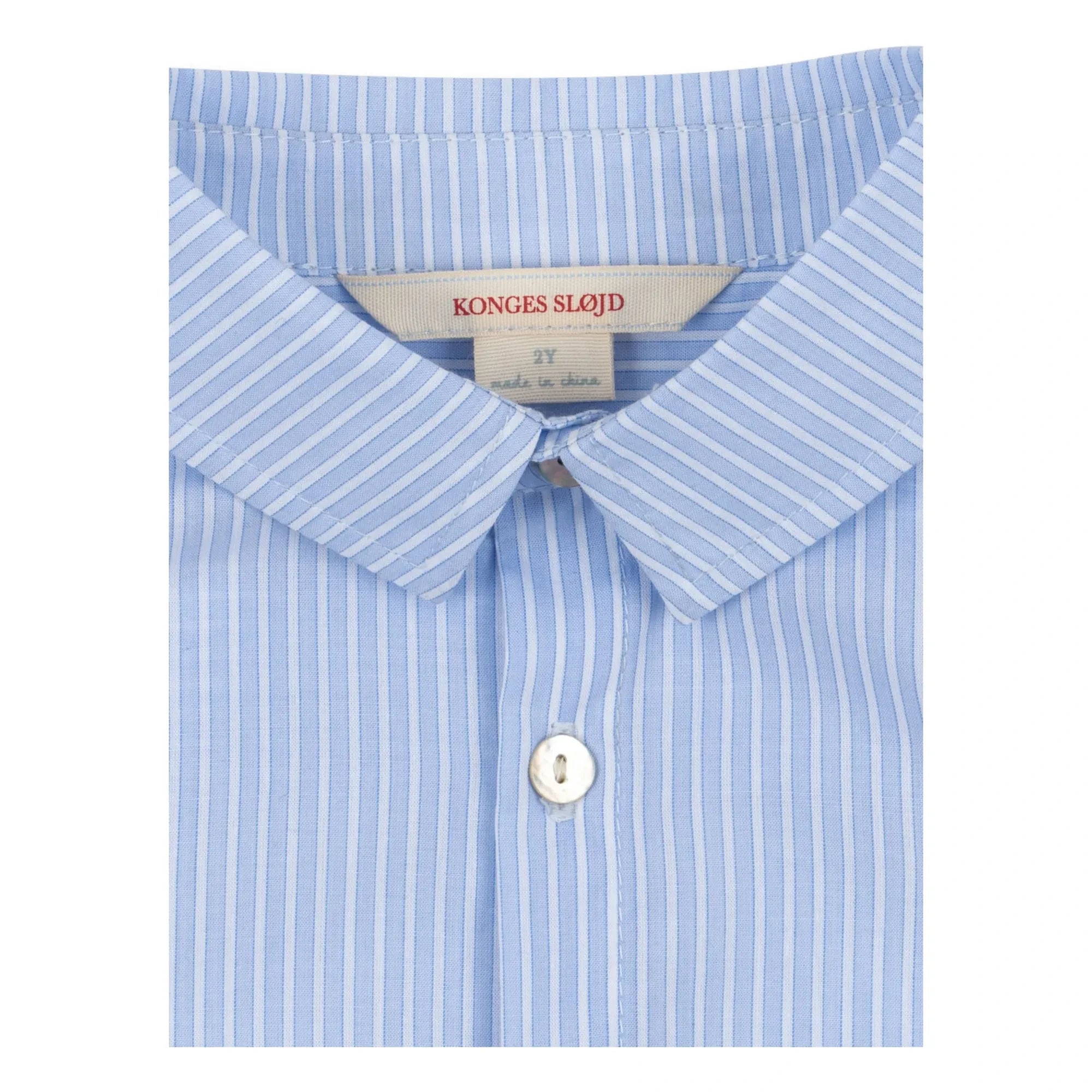 Konges Sløjd - Wes Lime Striped Organic Cotton Shirt | Blue