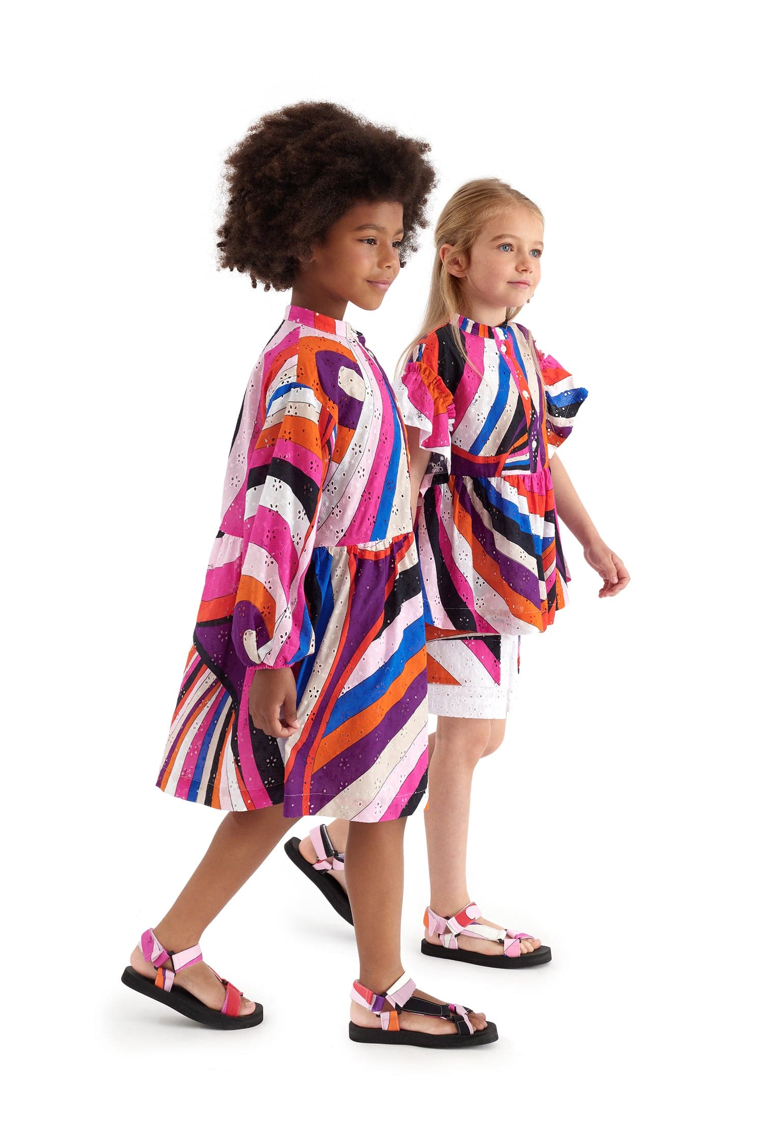 PUCCI Girls Iride Woven Dress in Multicolour