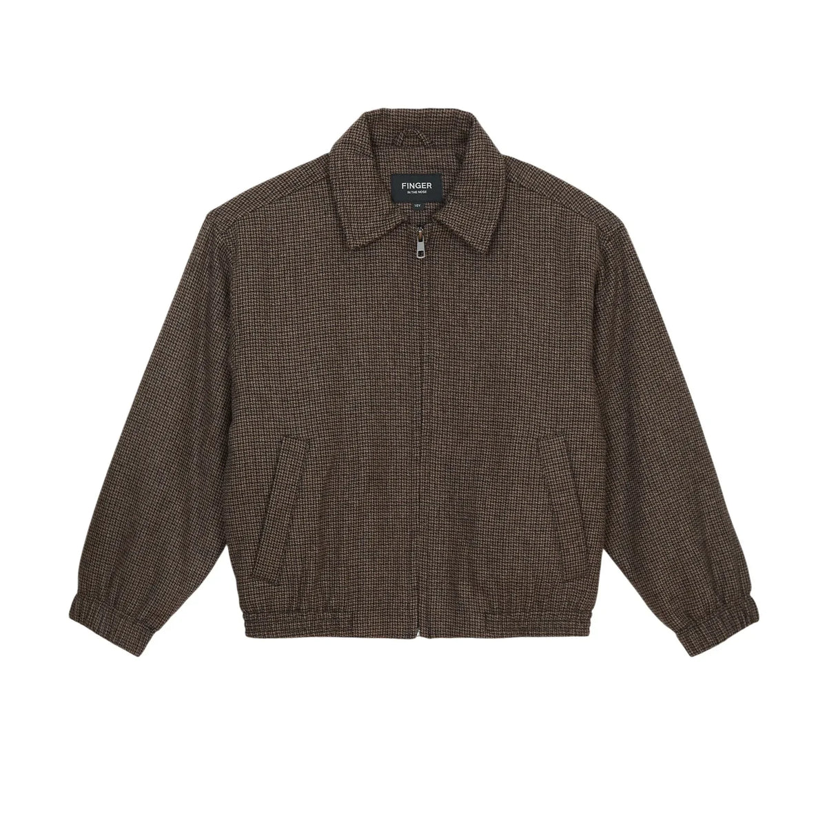 Finger in the nose - Sage Houndstooth Yün Ceket | Kahverengi