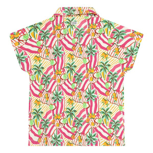 Tumble N'Dry - Vitoria Palm Organic Cotton Shirt | Pink