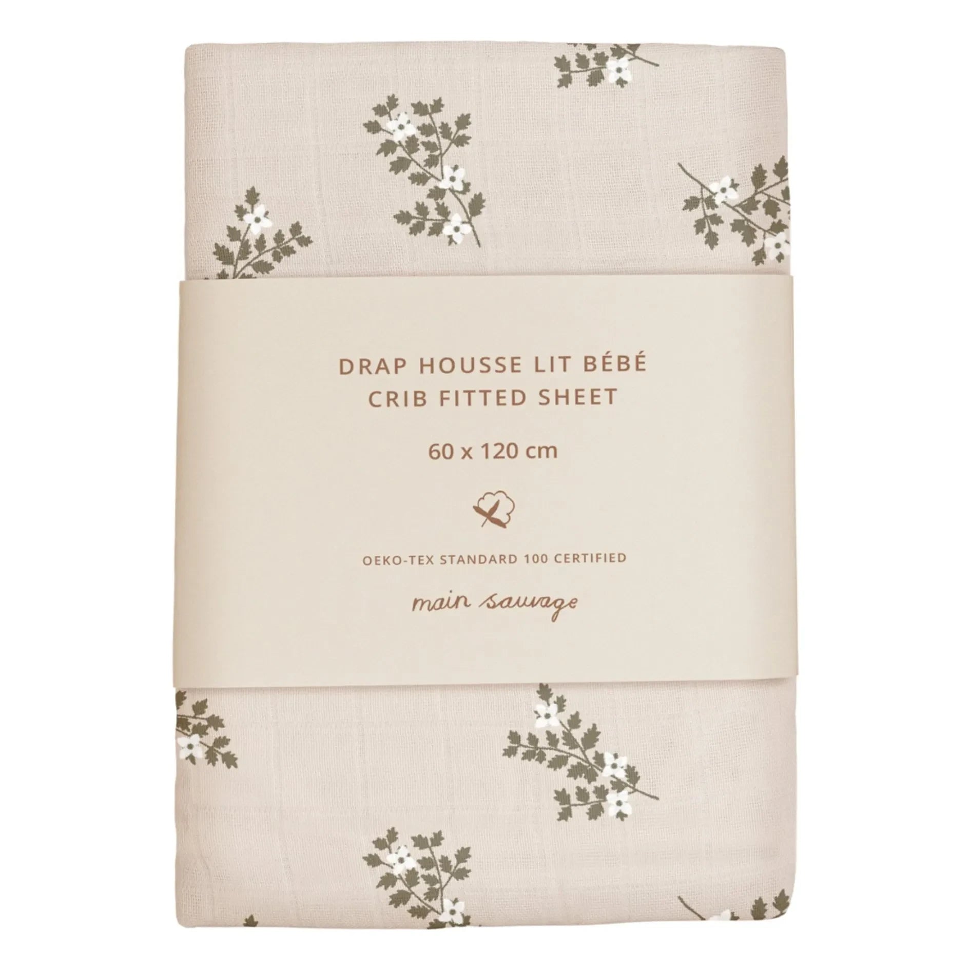 Main Sauvage - Holly Flowers elastic sheet | Sand
