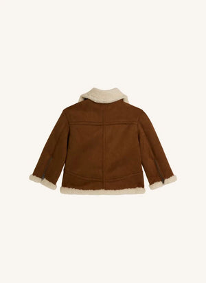 Stella McCartney Kids - Yumuşak Süet Sherpa Ceket | Kahverengi