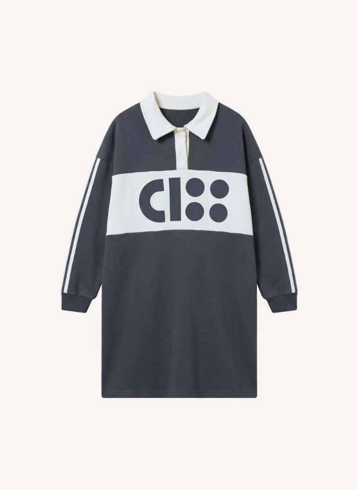 Cos I Said So - Logo Detaylı Organik Pamuklu Polo Elbise | Gri