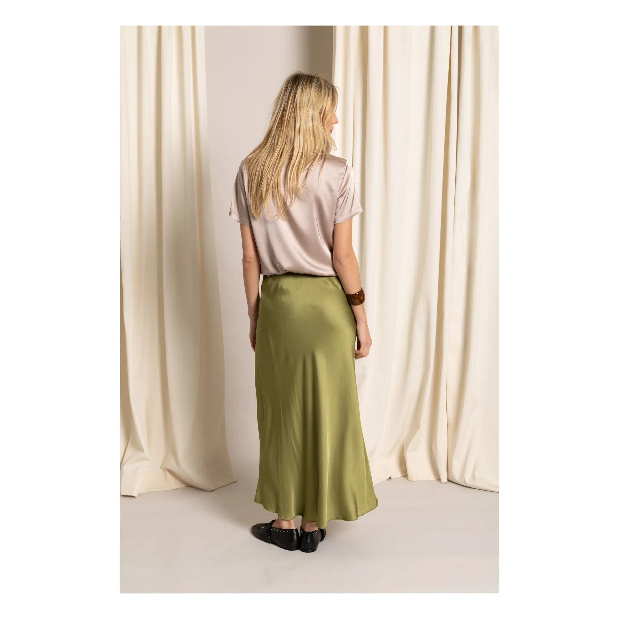 Smallable Woman - Zelie Satin Dress | Anise Green