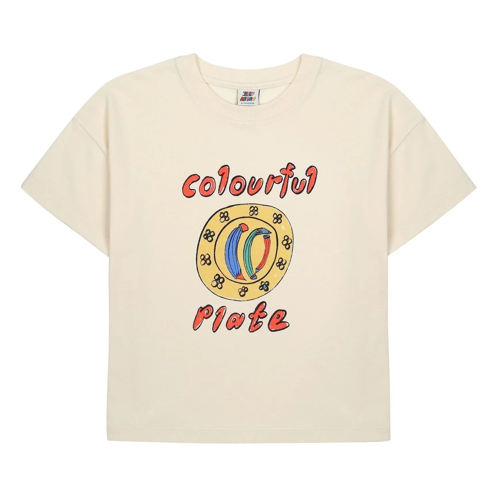 Jelly Mallow - Colorful Plate T-Shirt | Ivory