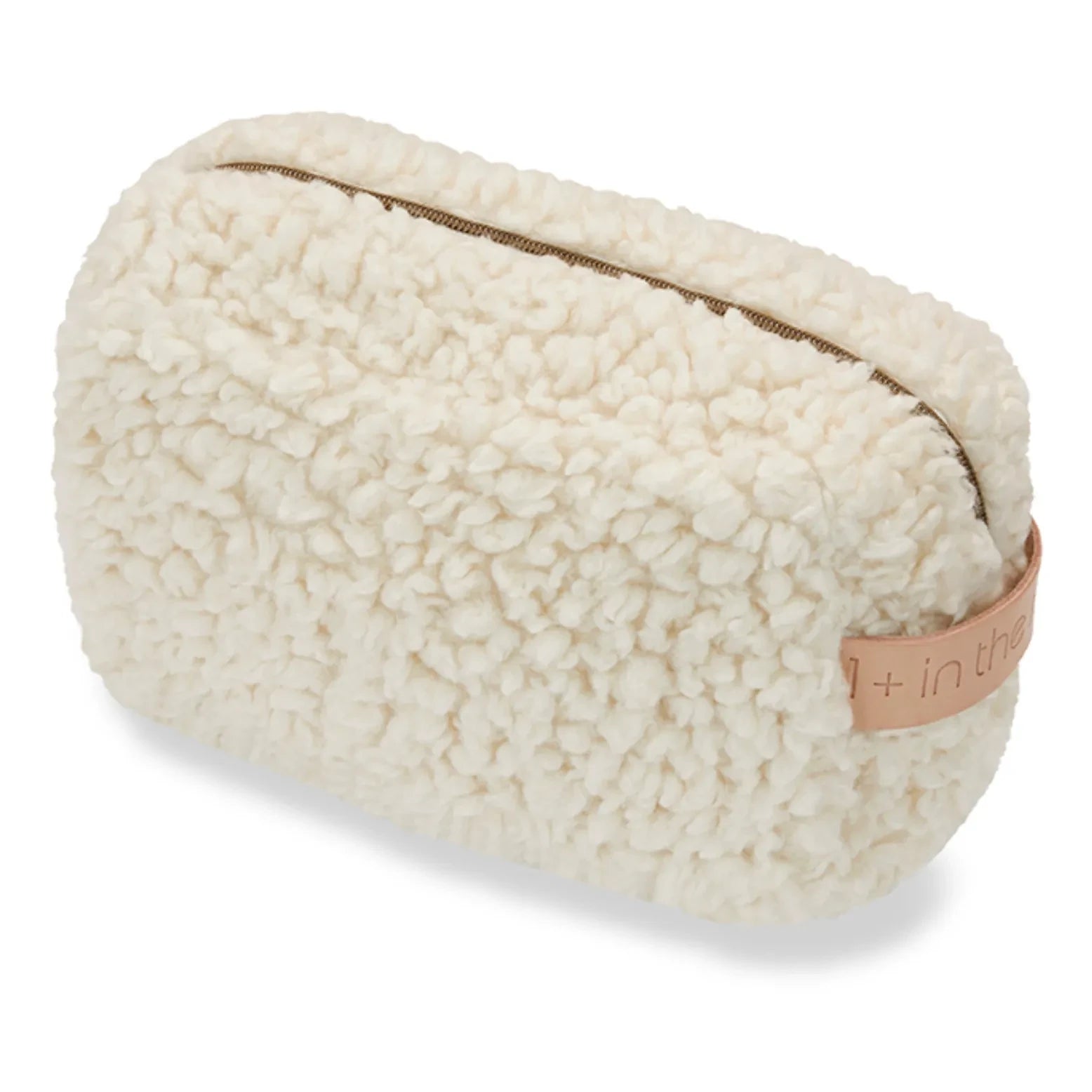 1+ in the Family - Iconic Cotton and Wool Sherpa Makeup Bag | Ecru