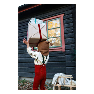 Silly Silas - Xmas Organic Cotton Tights | Brick Red