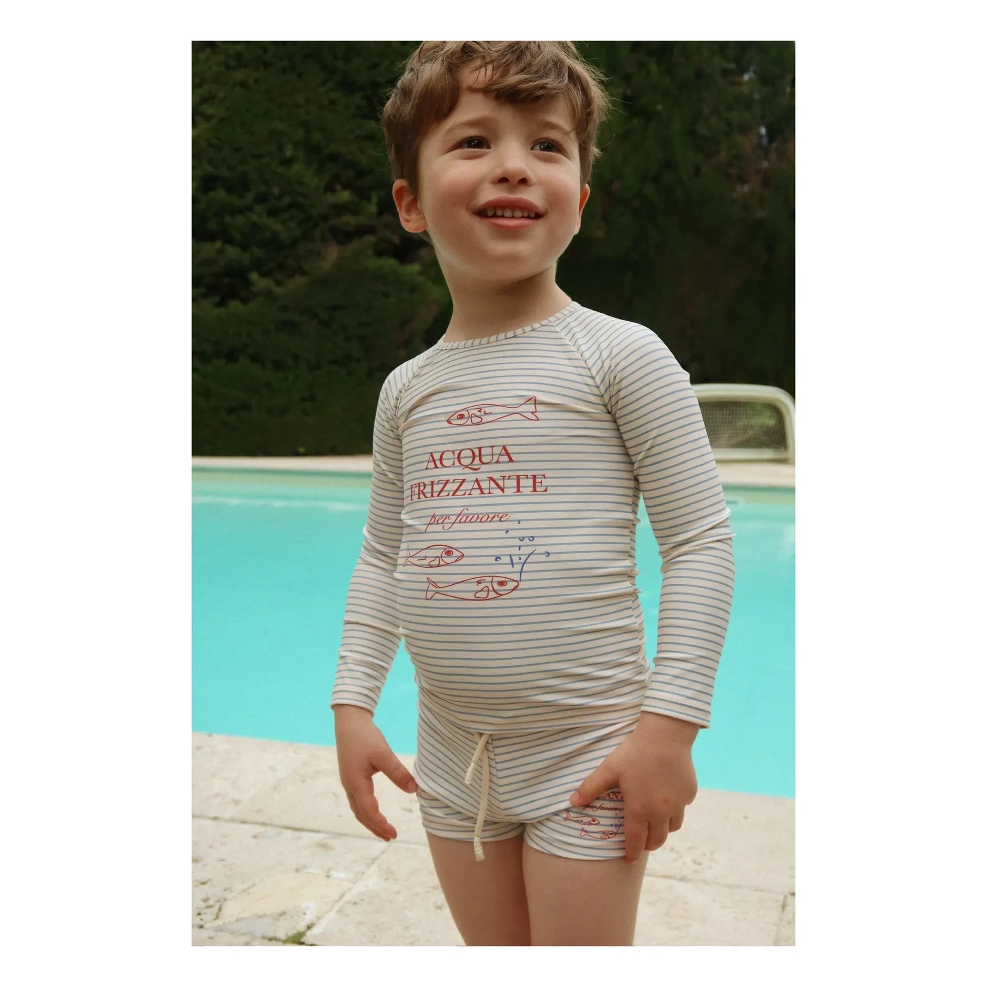 Konges Sløjd - Aster Striped Recycled Fibre Swim Shorts | Beige