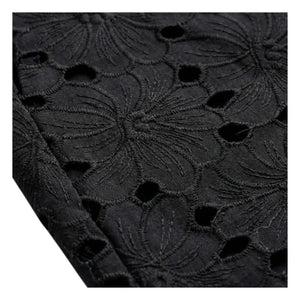 BELLEPIECE - Sicily Cotton Embroidered Trousers | Black