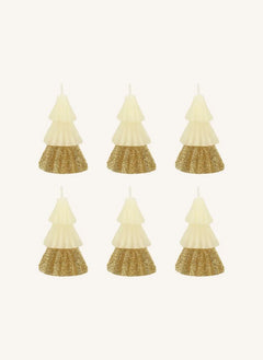 Meri Meri - Fir tree candles - Set of 6 | Ivory
