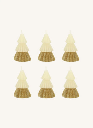 Meri Meri - Fir tree candles - Set of 6 | Ivory
