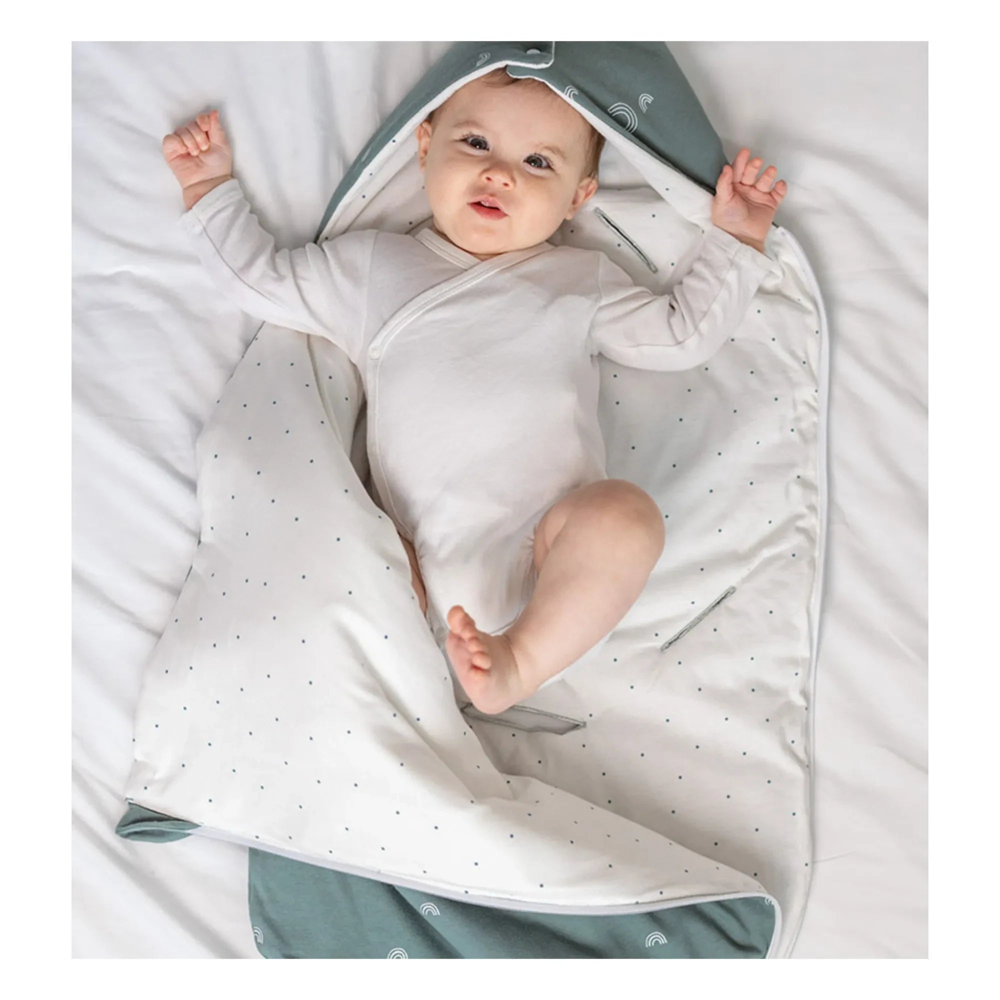 Les Petites Billes - Double-Sided All-Season Baby Nest | Green