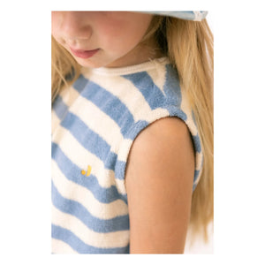 Jenest - Striped Organic Cotton Sleeveless T-Shirt for Kids | Blue