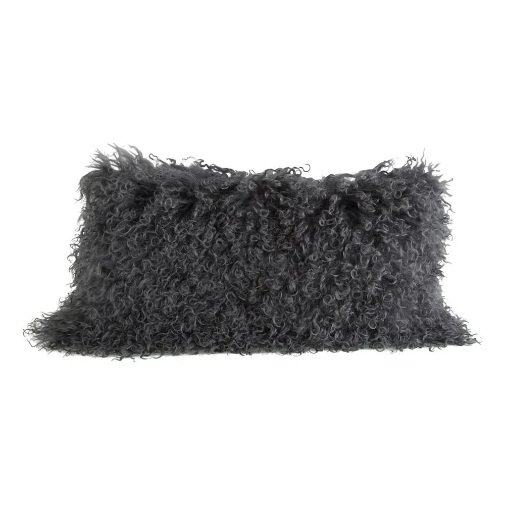Maison de Vacances - Cardon Tibet Goat Leather Pillow | Charcoal