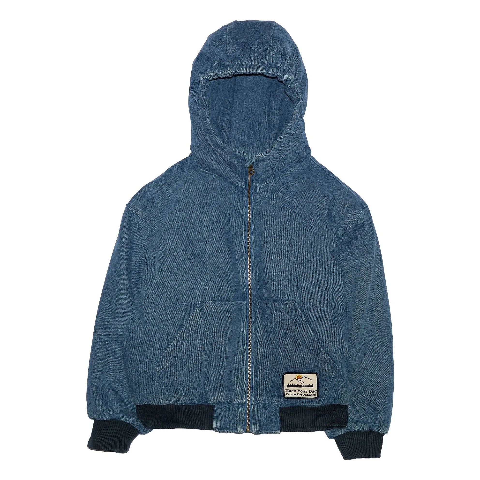 Hundred Pieces - Denim Matte Hooded Jacket | Denim Blue
