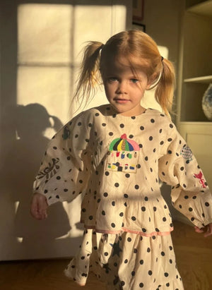 SISSEL EDELBO - Diana Pois Organic Cotton Blouse - Kids Collection | Cream
