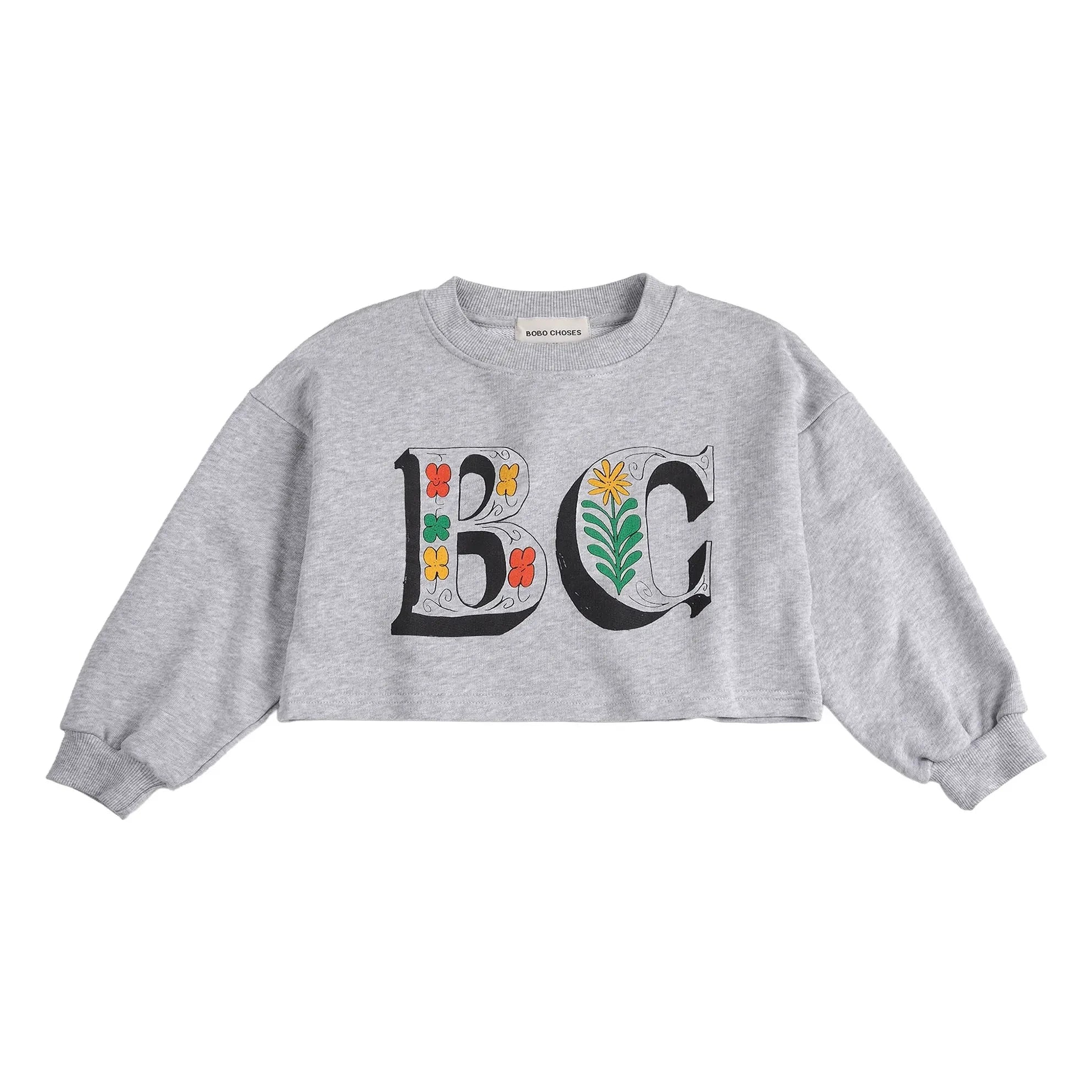 Bobo Choses - Organik Pamuklu Sweat Crop BC | Gri melanj