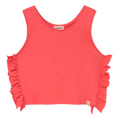 Cozmo - Daisy Volants Sleeveless Top | Red