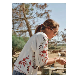 M.A.B.E. - Ori Cotton Embroidered Jacket | Red