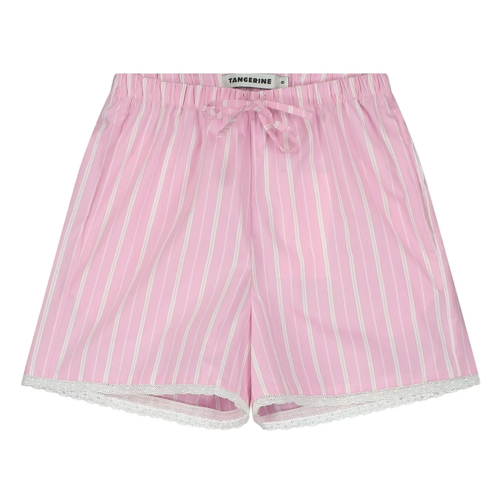 Tangerine - Striped Wide Shorts | Pale Pink