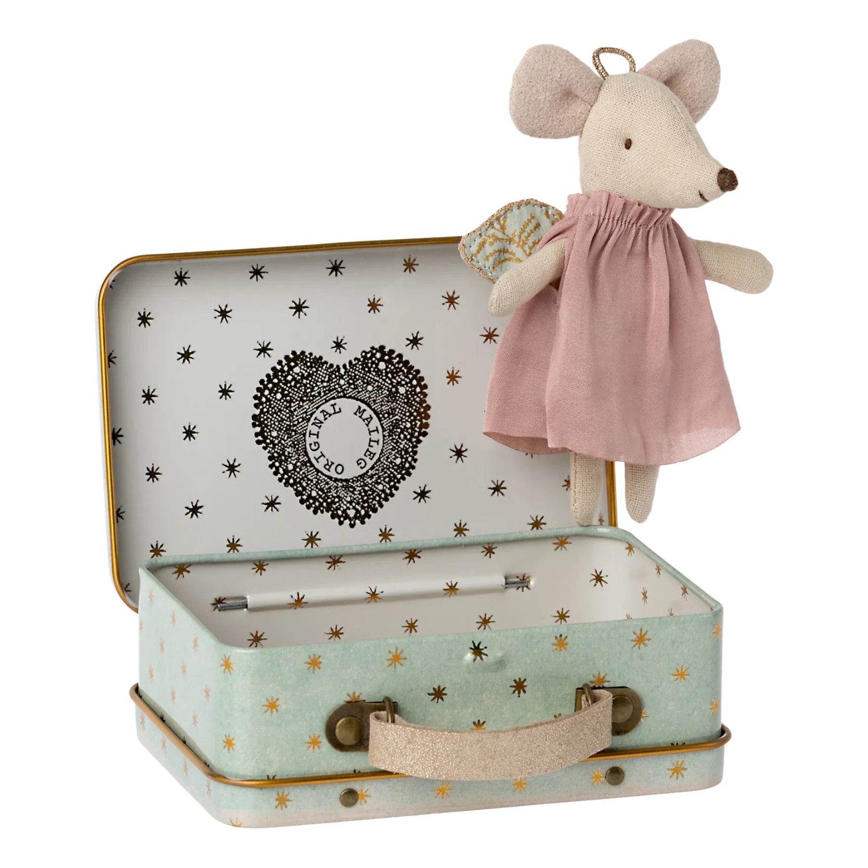Maileg - Angel Mouse and Suitcase