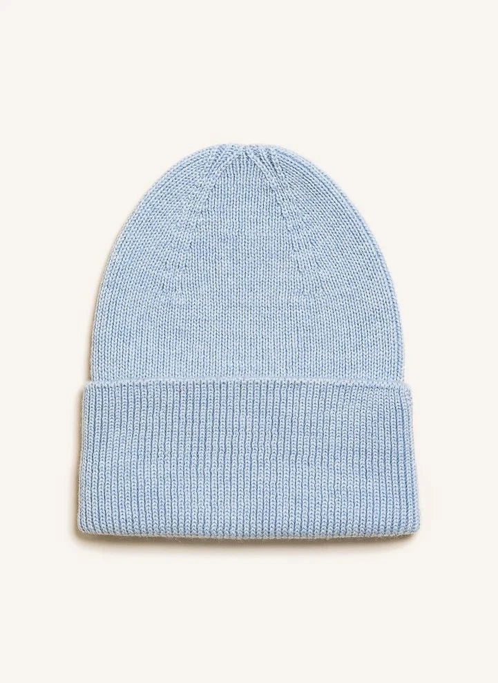 Hvid - Fonzie Merino Wool Baby Hat | Light Blue