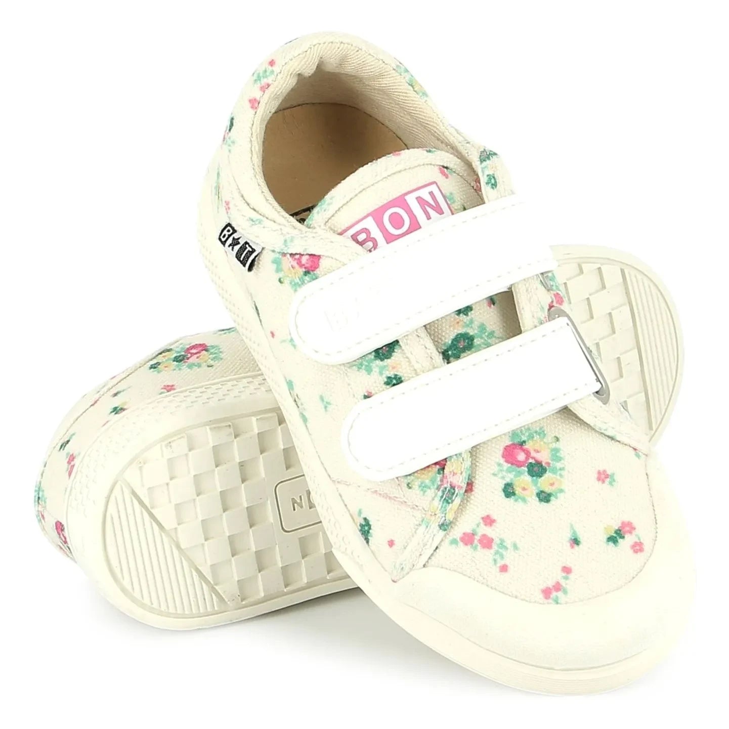 Bonton - Flowery Izy Scuffed Sneakers | Ivory