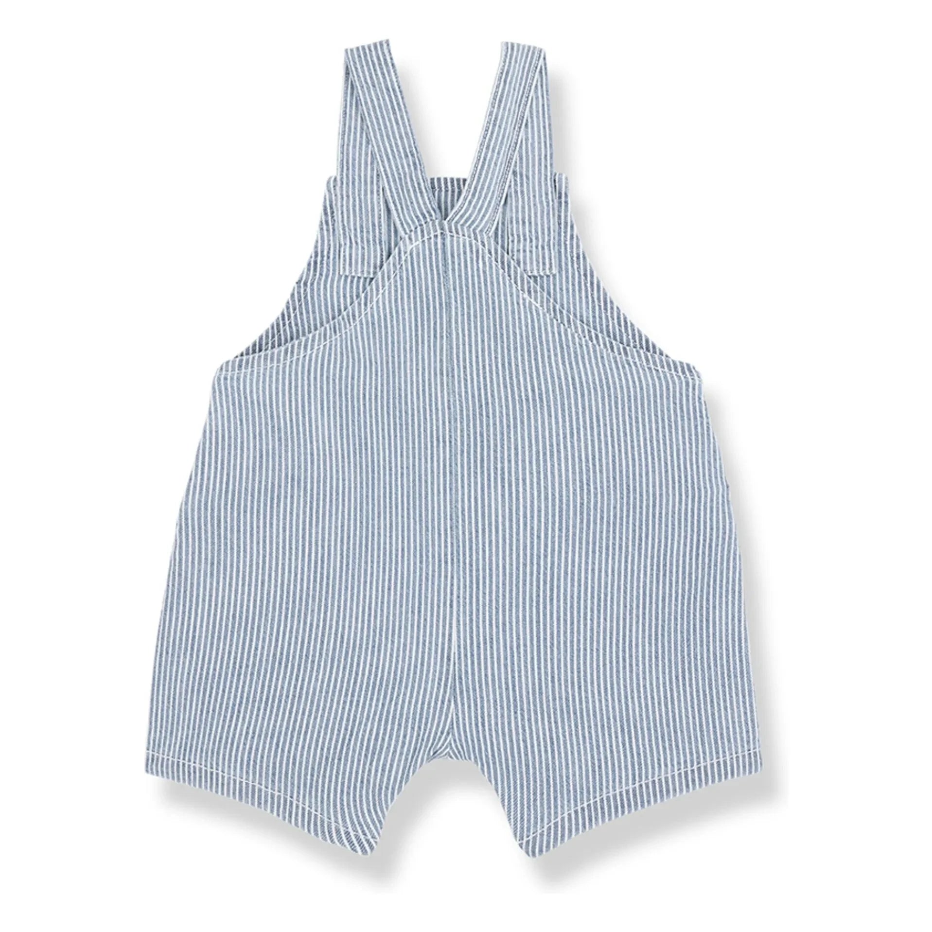 1+ in the family - Çizgili Denim Talaies Organik Pamuk Tulum | Açık Mavi
