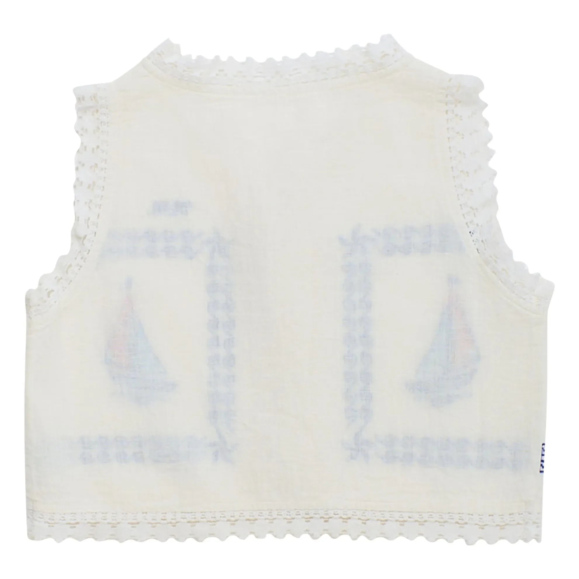Maison Mangostan - Embroidered Voile Vest | White